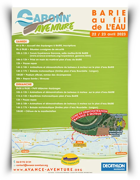 animation nautique garonne aventure barie au fil de eau